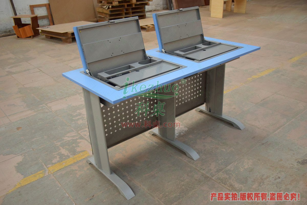 科桌家具,翻轉(zhuǎn)電腦桌,雙人金屬腳架手動(dòng)箱體翻轉(zhuǎn)電腦桌 科桌家具,翻轉(zhuǎn)電腦桌,雙人金屬腳架手動(dòng)箱體翻轉(zhuǎn)電腦桌